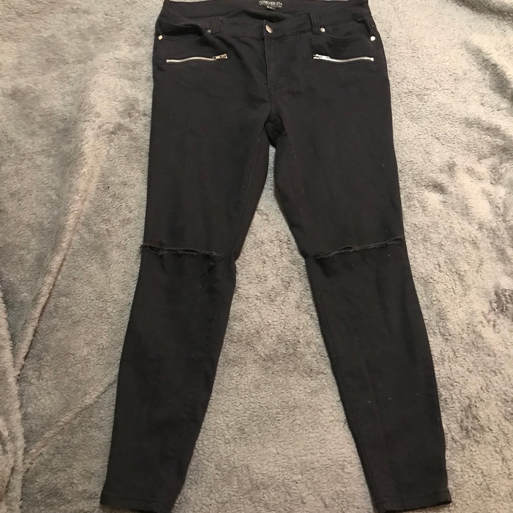 Plus size soft black jeans